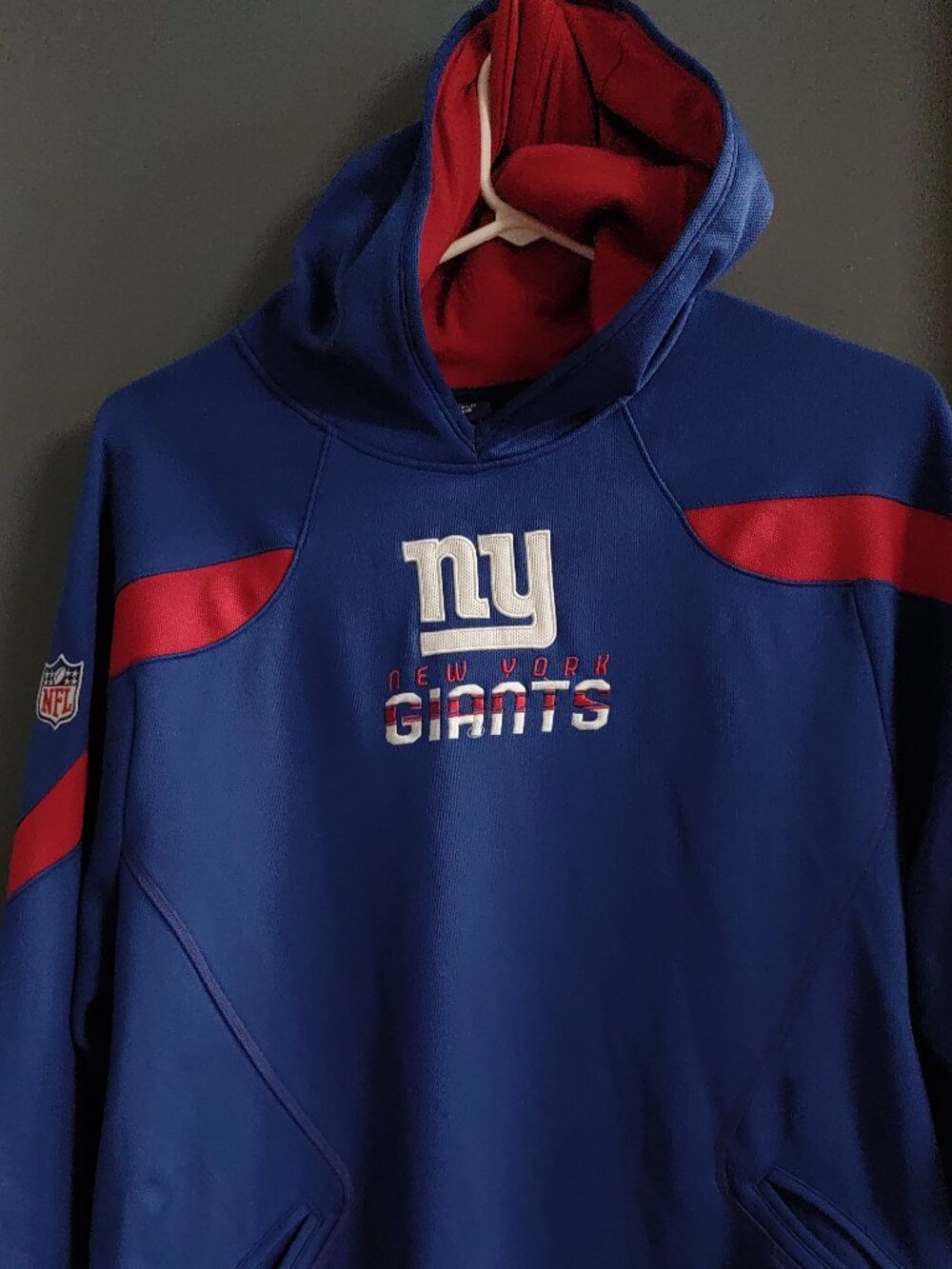 New York Giants On Field Hoodie Sweatshirt Men's 4XL Reebok Blue Pockets